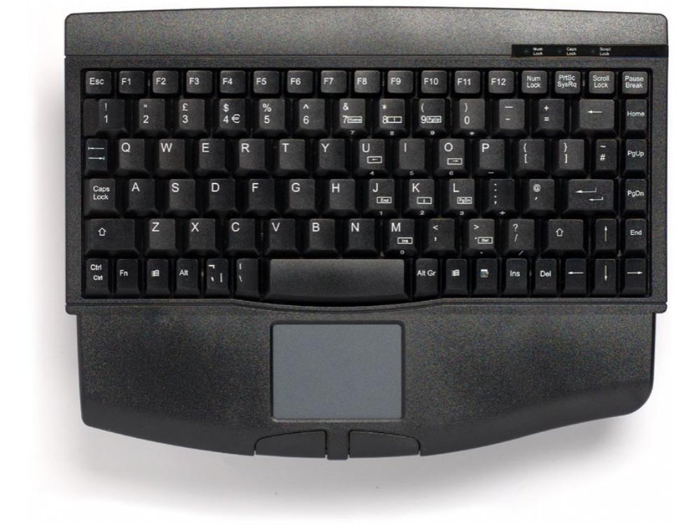 Mini keyboard, Black, USB with built in Touchpad : KBC-1540TP-B The Keyboard Company