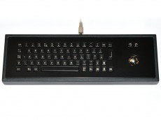 Black Stainless Steel IP65 IK07 Industrial Trackball Vandal Proof Keyboard