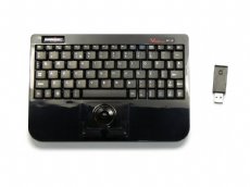 Piano Black Wireless Super Mini Trackball Keyboard