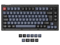 UK Keychron V1 QMK RGB PBT Linear Assembled Mac/PC Frosted Black Custom Keyboard with Knob