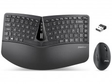 PERIDUO-606 Wireless Ergonomic Keyboard and Mouse Set Black